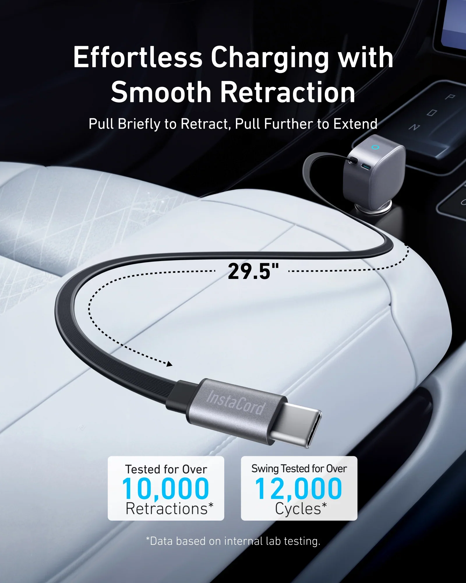 Anker Nano 75W USB-C Car Charger with Built-in Retractable USB-C Cable - Image 4