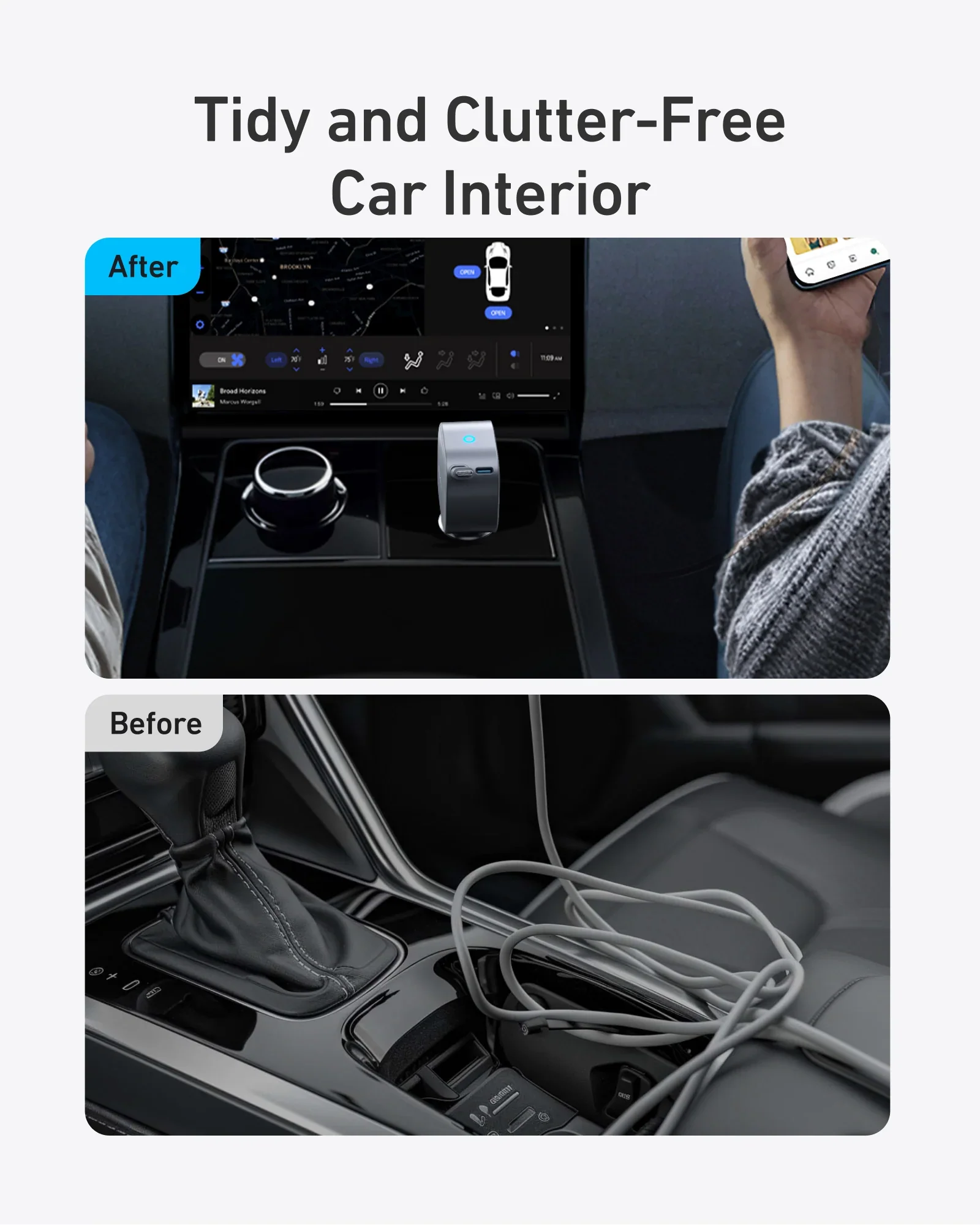 Anker Nano 75W USB-C Car Charger with Built-in Retractable USB-C Cable - Image 5