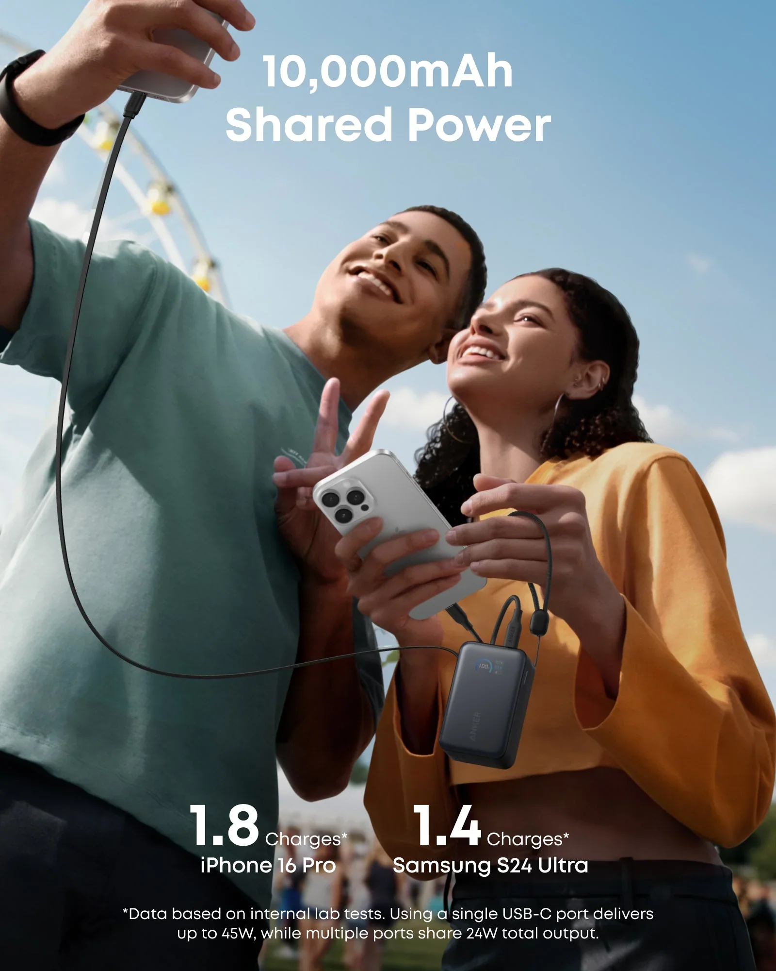 Anker Nano Power Bank 10K, 45W, Built-In Retractable USB-C Cable - Image 3