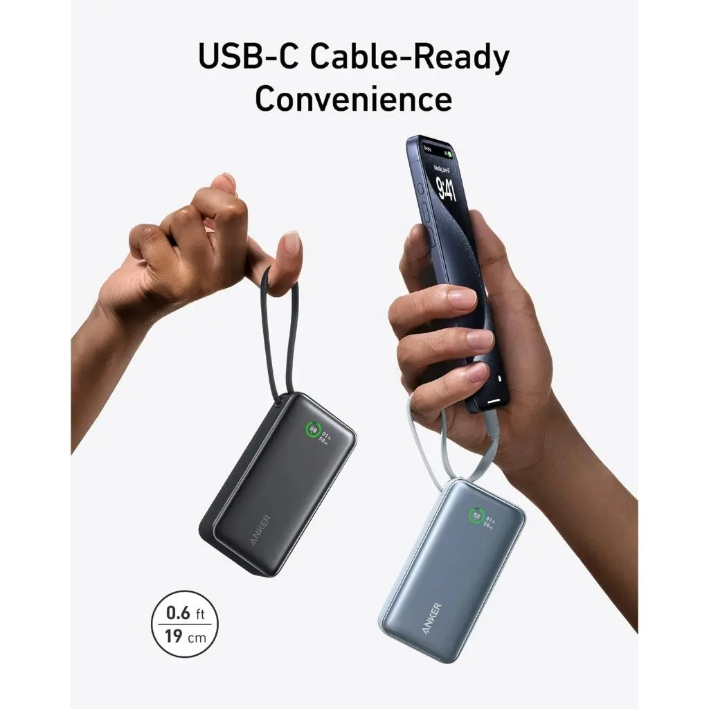 Anker Nano Powerbank 10,000mah 30w Built In Usb C Cable - Image 3