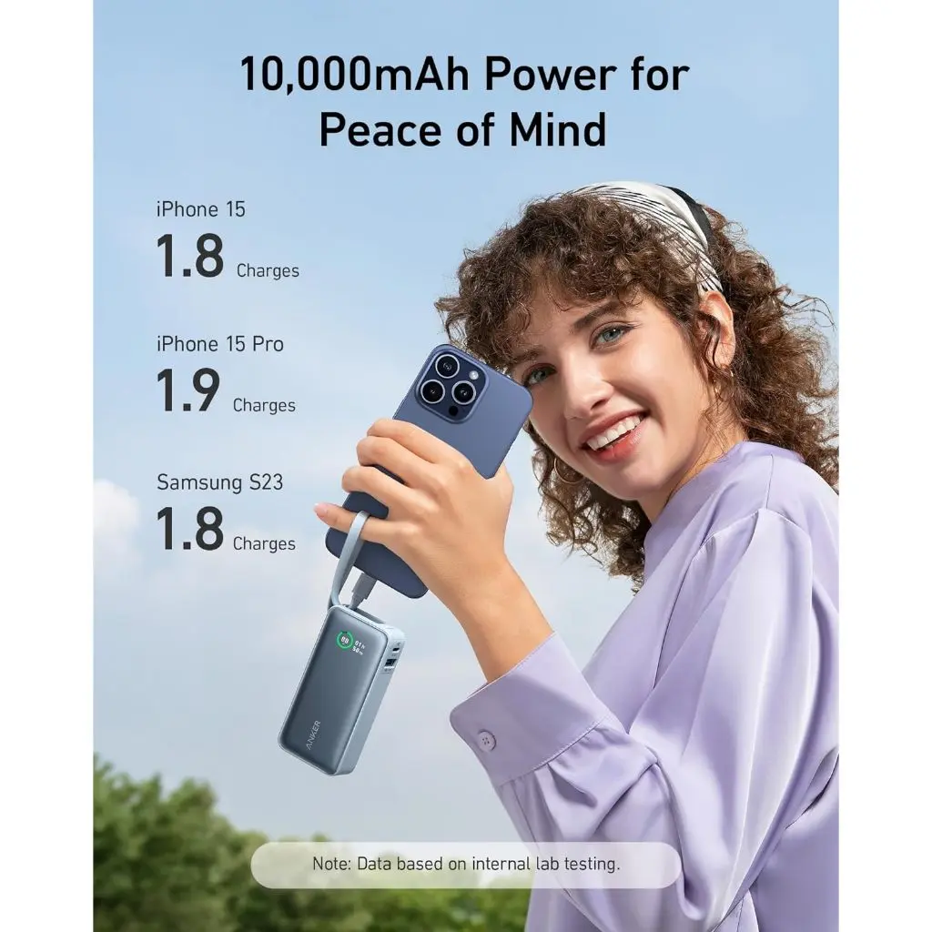 Anker Nano Powerbank 10,000mah 30w Built In Usb C Cable - Image 4