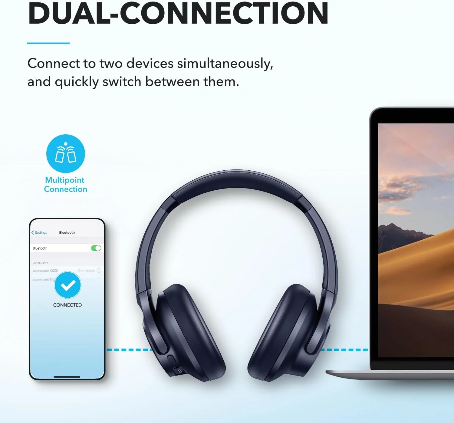 Anker Soundcore Q20i Hybrid Active Noise Cancelling Headphones - Image 11