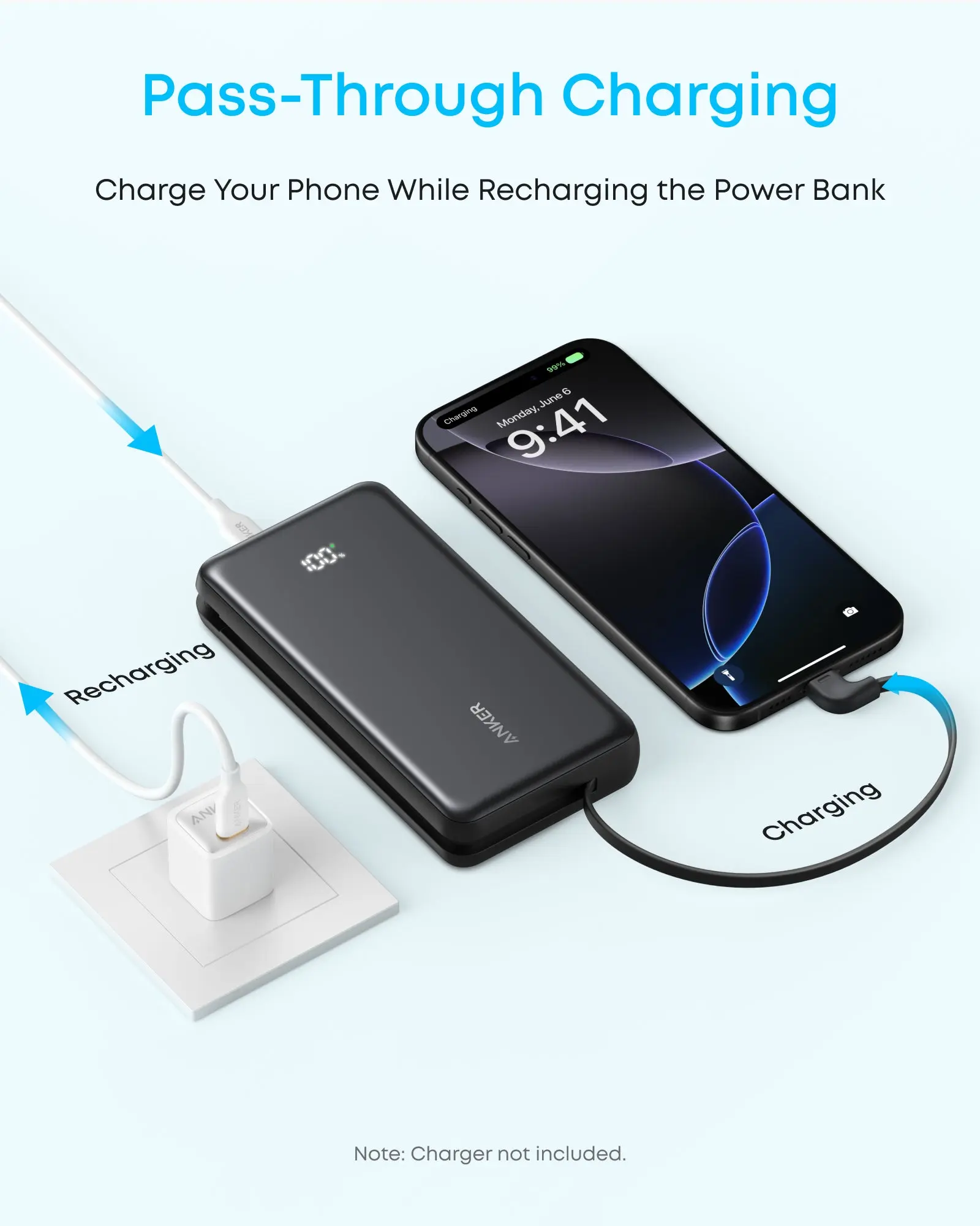 Anker Zolo Powerbank 20000mAh 22.5W Fast Charging Power Bank with Built-in USB-C Cable - Image 6