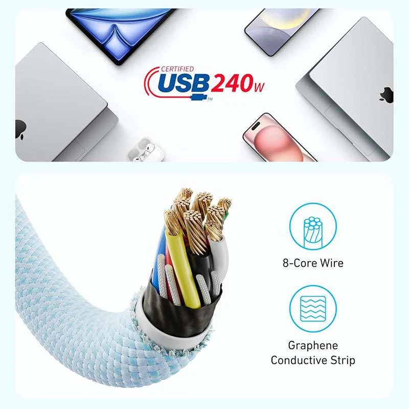 Anker Zolo USB-C to USB-C 240W Braided Cable - Image 5